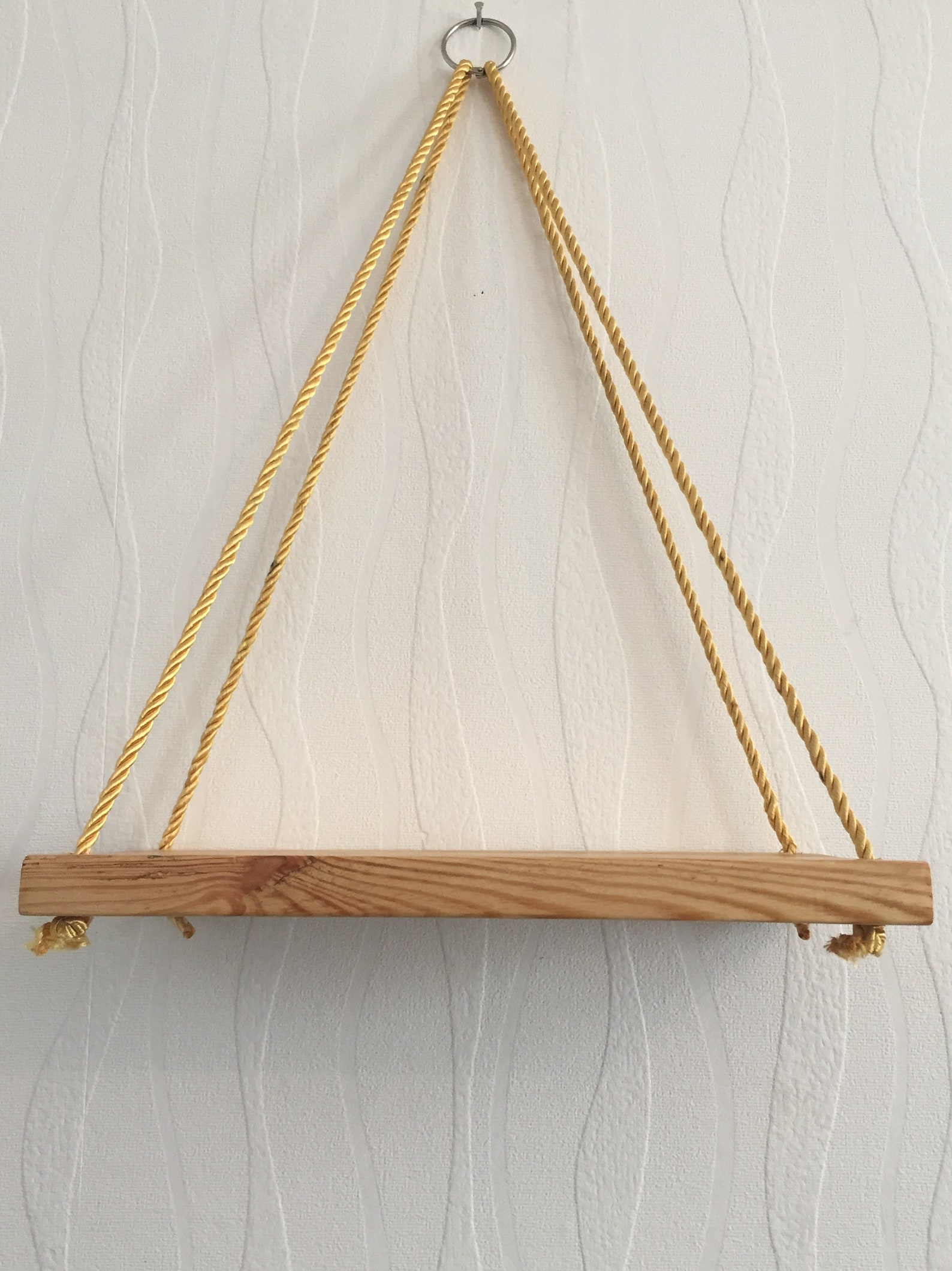 Wooden hanging rope shelf rope shelf wooden shelf rustic Etsy