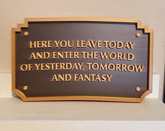 Cita de entrada al parque - Placa con cita de Walt - Letrero decorativo para el hogar en el parque