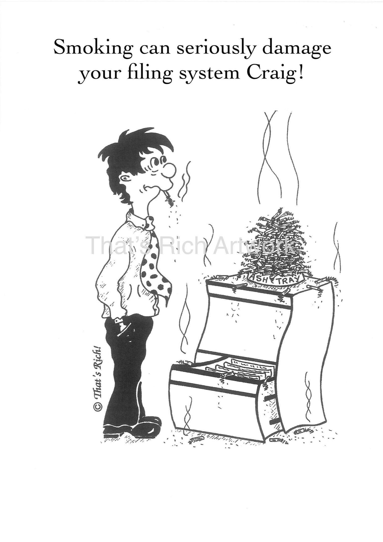 Personalised Cartoon Artwork Humorous Gift for a Chain Smoker Etsy UK