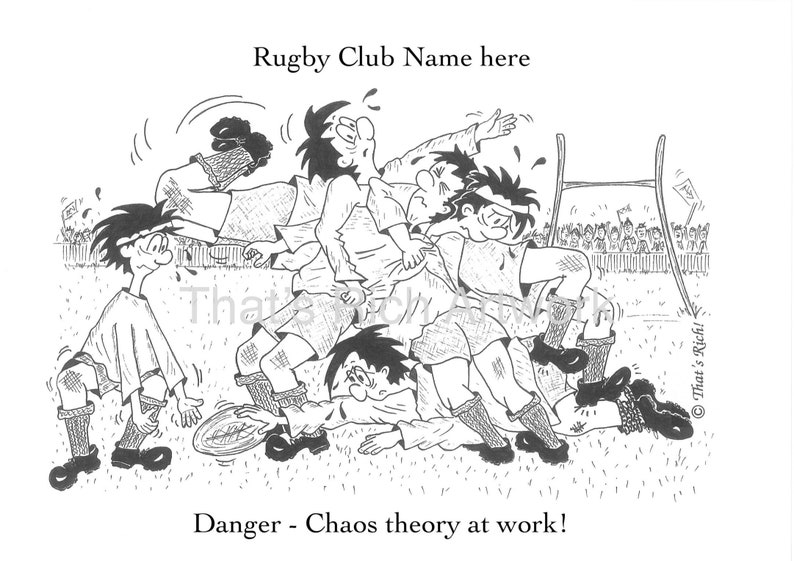 Personalised Cartoon Artwork Humorous Gift for a Rugby Player | Etsy