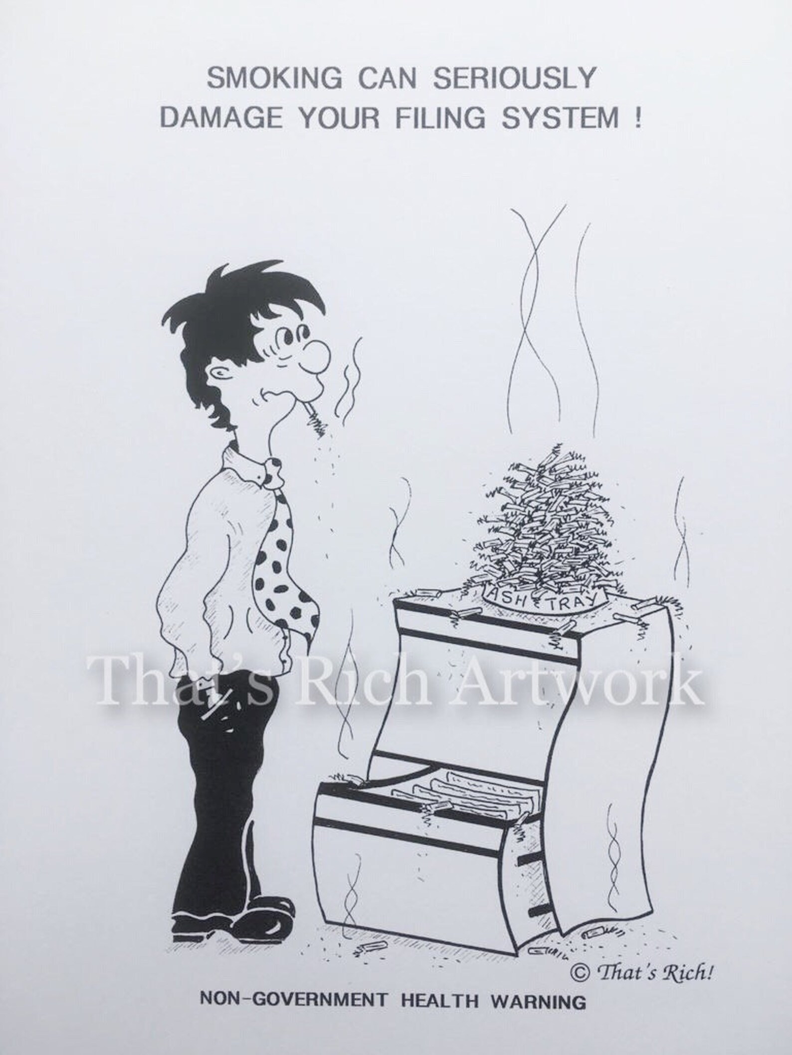 Personalised Cartoon Artwork Humorous Gift for a Chain Smoker Etsy UK
