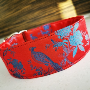 Martingale collar, Dog collar, Sighthound collar, Galgo collar, Greyhound collar, Saluki collar, red martingale collar , red dog collar