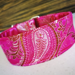 Martingale collar, Dog collar, Sighthound collar, Galgo collar, Greyhound collar, Saluki collar, magenta collar