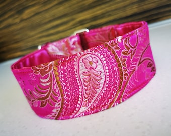 Martingale collar, Dog collar, Sighthound collar, Galgo collar, Greyhound collar, Saluki collar, magenta collar