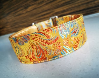 Dog collar, Martingale, satin lined, Sighthound , Galgo ,Greyhound , Saluki, other breeds