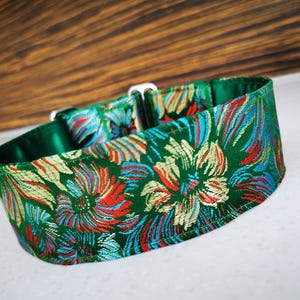 Martingale Halsband, Hundehalsband, Windhundhalsband, Galgohalsband, Windhundhalsband, Saluki Halsband, grünes Hundehalsband, Blumen Hundehalsband