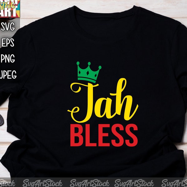 Jah Bless - Rasta svg - God svg - spiritual digital clipart, t-shirt design, instant download (svg, eps, png)