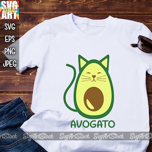 Conception SVG Avogato, svg végétalien, chat svg, svg avocat, conception de t-shirt drôle, svg végétarien, téléchargement immédiat de vecteur mignon (svg, jpeg, png)