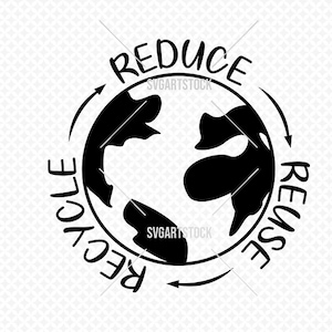 Reduzieren, Wiederverwenden, Recyceln - rette unseren Planeten - umweltfreundlich - T-Shirt Design, sofortiger Download, digitale Clipart (svg, jpeg, png, eps)