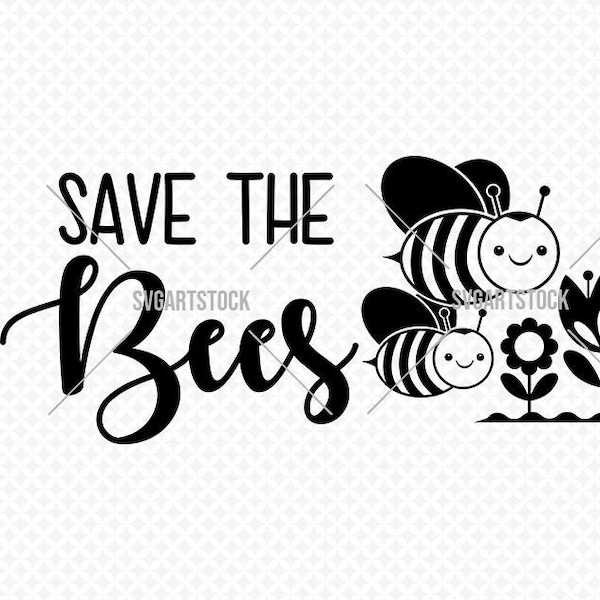 Save The Bees SVG Design, save our planet svg , eco friendly digital clipart, bees t-shirt design, instant download (svg, jpeg, png, eps)