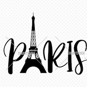 Paris SVG, conception vectorielle France, tour Eiffel svg, svg de la ville, clipart numérique, modèles de t-shirt ou plus, téléchargement immédiat (svg, jpeg, png)