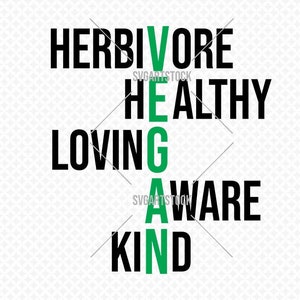 Vegan SVG - svg herbivore, fichier vectoriel végétarien, conception svg cricut, conception svg t-shirt, téléchargement immédiat (svg, jpeg, png, eps)