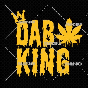 Dab King SVG, svg de mauvaises herbes, vecteur de cannabis, 420 cricut svg, conception de t-shirt svg, svg roi, téléchargement immédiat (svg, jpeg, png, eps)