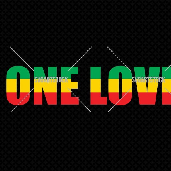 One Love - Rasta svg - vector - digital clipart, t-shirt design, instant download (svg, eps, png)