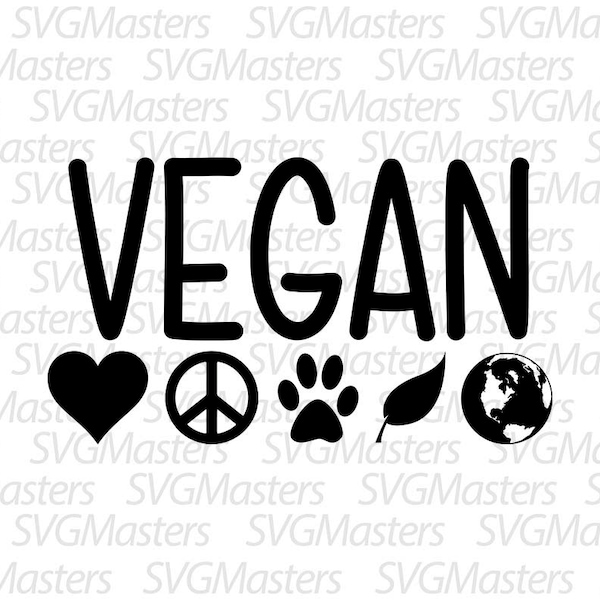 Vegan - svg - vector - digital clipart , t-shirt design, nature, peace, love, vegetarian, instant download (svg, jpeg, png)