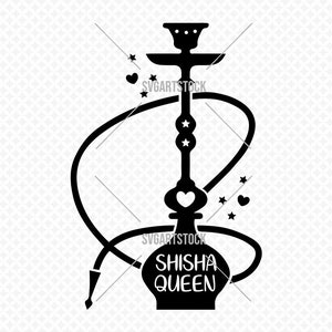 Shisha Queen - hookah svg - vector - digital clipart, t-shirt design, instant download (svg, dxf, png)
