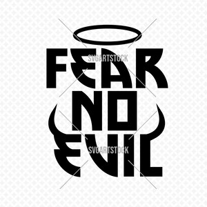No temas el mal, diseño SVG, SVG espiritual, SVG de fe, diseño vectorial, archivo de corte para Cricut, clipart digital png