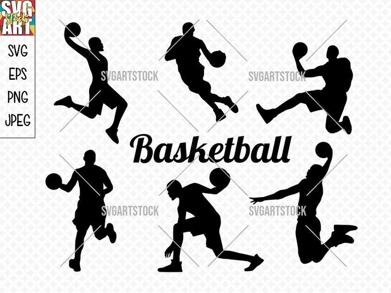 Download Clip Art Art Collectibles Basketball Player Set Svg Instant Download Sports Vector T Shirt Design Svg Eps Png Silhouette Basketball Svg Digital Clipart