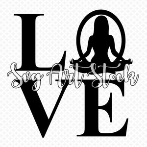 Love Yoga - vector - digital clipart , t-shirt design , ready to print , instant download (svg, jpeg, png)