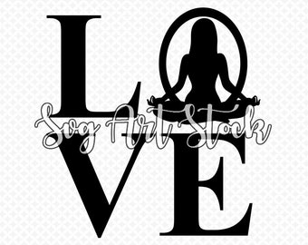 Love Yoga - vector - digital clipart , t-shirt design , ready to print , instant download (svg, jpeg, png)