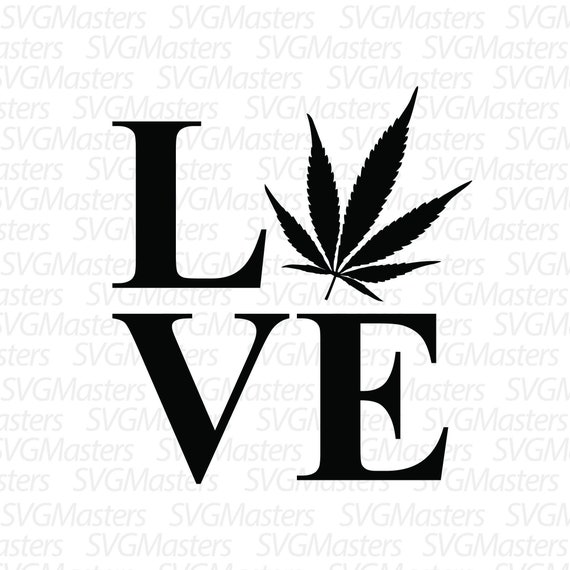 Download Love Weed 420 svg cannabis vector digital clipart | Etsy
