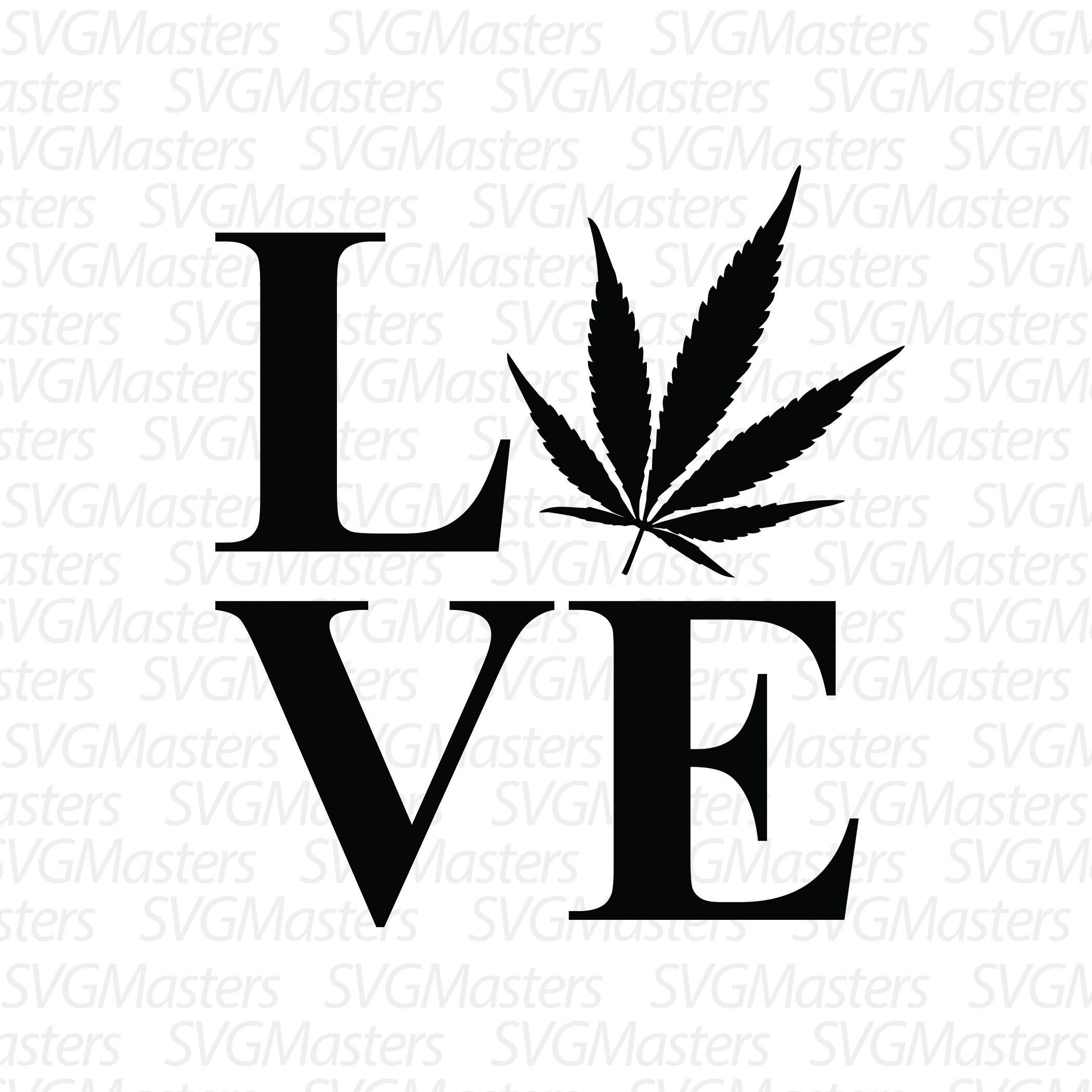 Download Love Weed 420 svg cannabis vector digital clipart | Etsy