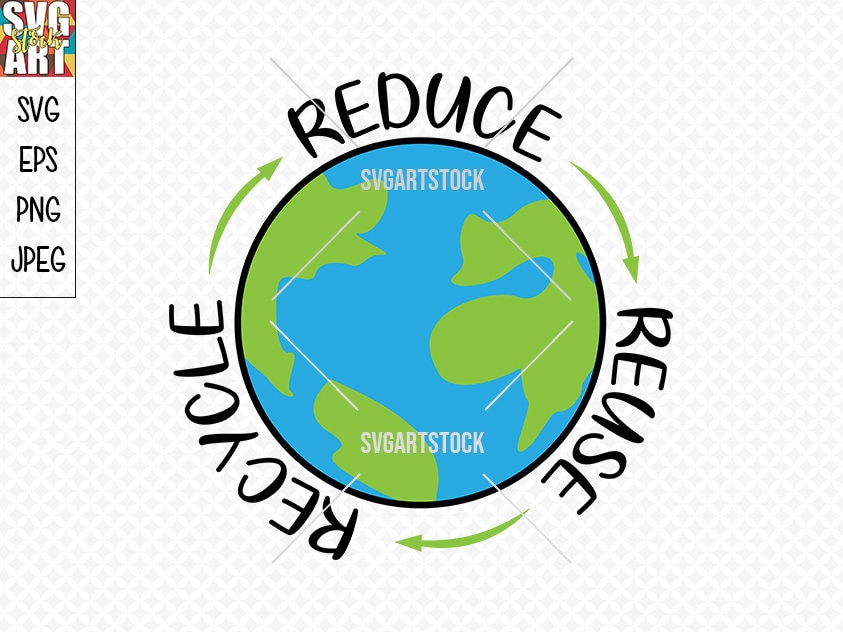 Reduce Reuse Recycle Clipart PNG Images, Reduce Reuse Recycle With Earth,  Reduce Reuse Recycle, Eco Friendly, Earth PNG Image For Free Download