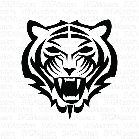 Tiger Head Svg Tiger Vector Digital Clipart For Design Or Etsy