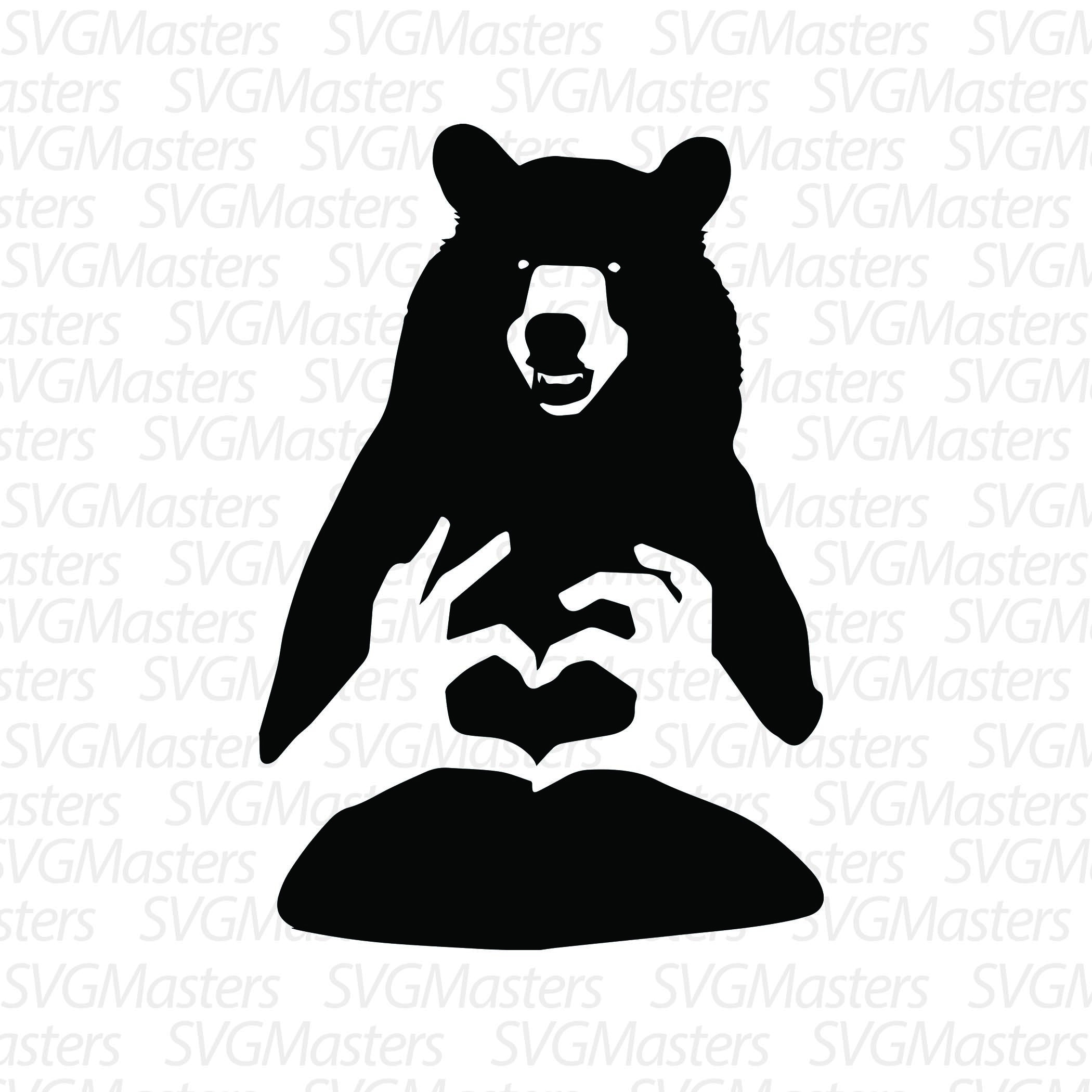 Download Bear Love Funny Svg Animal Vector Digital Clipart For Etsy