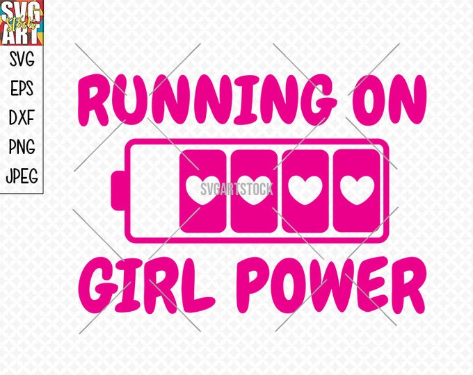 Running on Girl Power Funny Svg Vector Digital Clipart Etsy