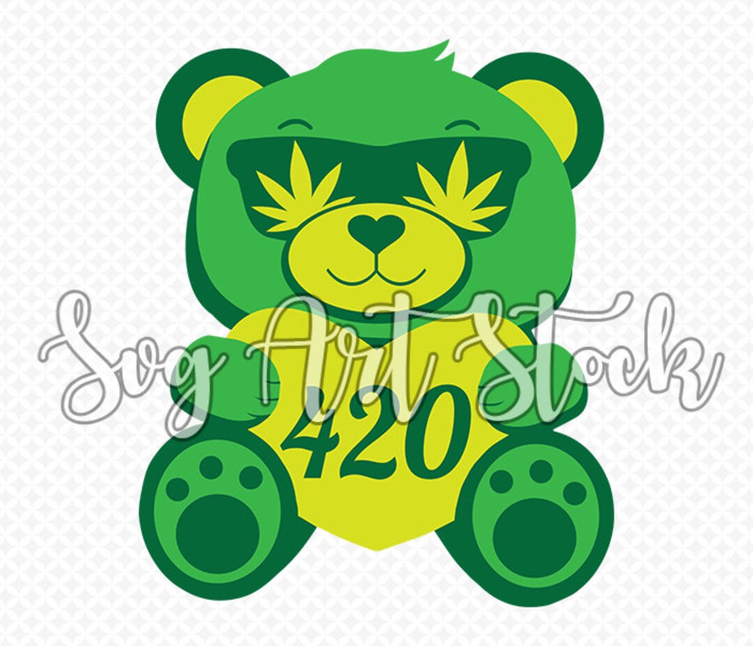 Teddy Bear 420 Weed Vector Digital Clipart T-shirt Design - Etsy