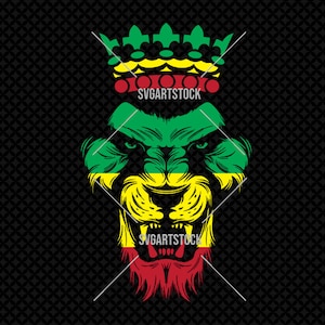 León rasta SVG - vector de león, clipart digital, diseño de camiseta rasta, svg de Jamaica, svg de reggae, descarga instantánea (svg, jpeg, png)