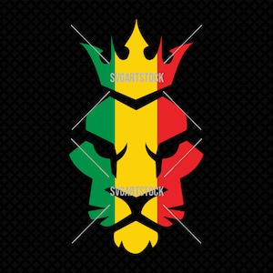 Rasta Lion - svg - vector - clipart numérique, conception de t-shirt Lion de Juda, téléchargement immédiat (svg, eps, png)