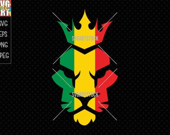 Rasta Lion - svg - vector - digital clipart, lion of judah t-shirt design, instant download (svg, eps, png)