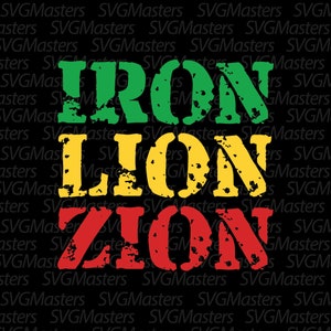 Iron Lion Zion - svg - vector rasta - clipart digital, diseño de camiseta, listo para imprimir, descarga instantánea (svg, jpeg, png)