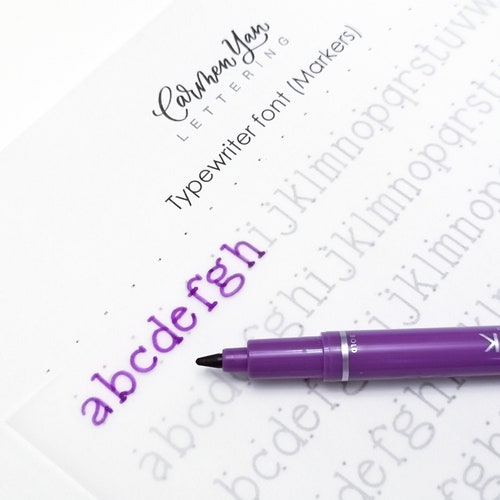 Cute Typewriter Font Practice Sheet PDF Typewriter Alphabet Etsy