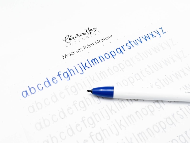 Modern Print Narrow Abc - Etsy