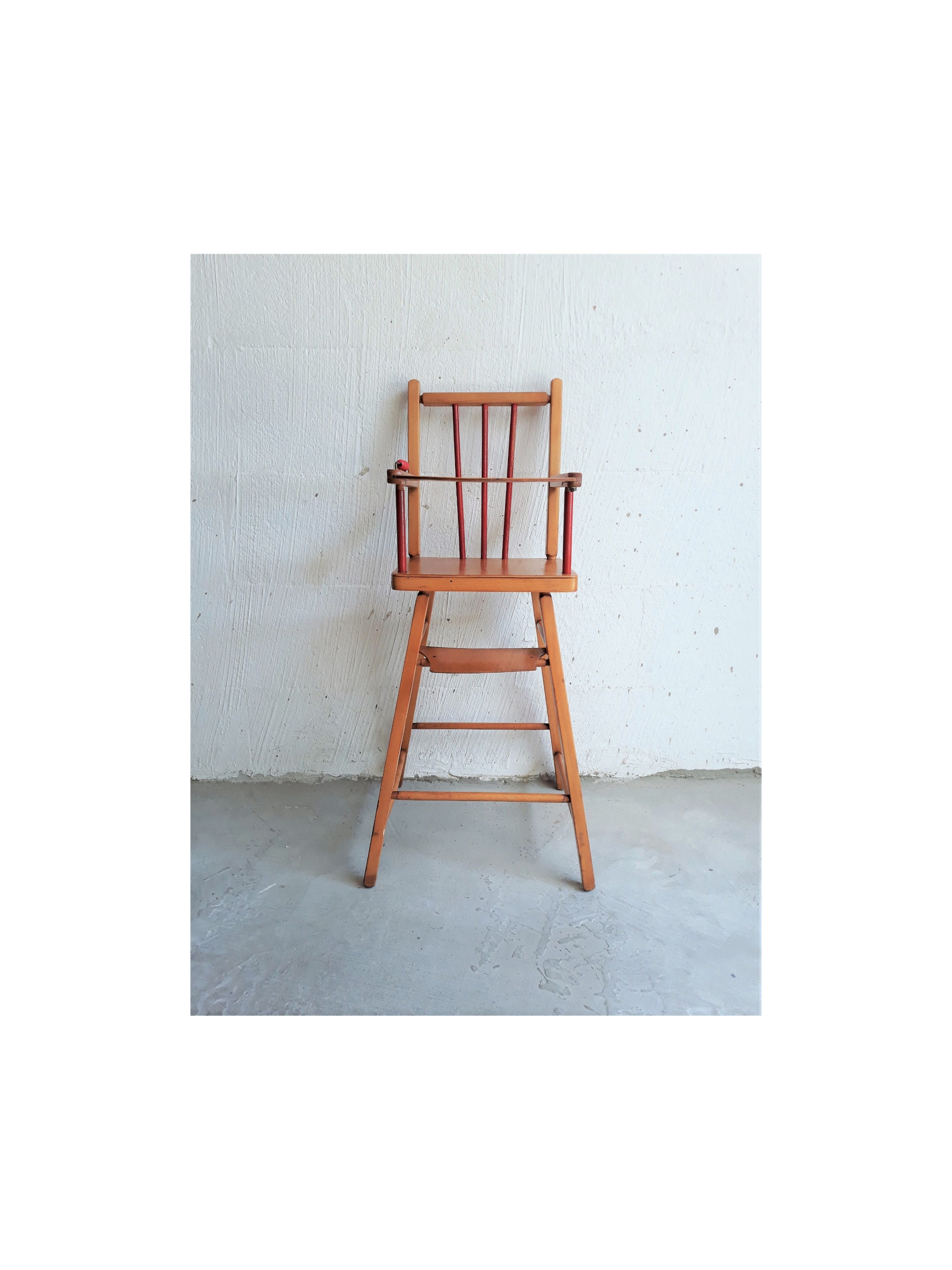 Doll High Chair Poupon Wood Vintage Toy Etsy