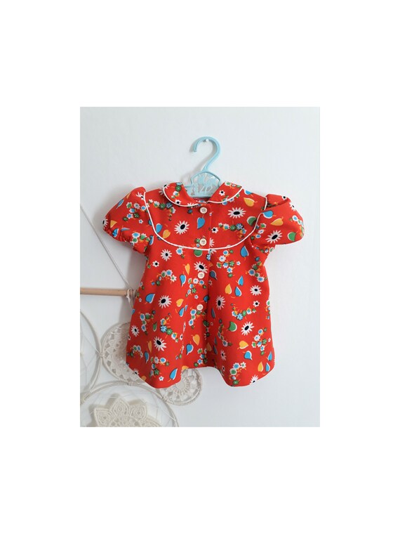 Robe Bebe Fille Tissu Synthetique Coloris Rouge A M Gem