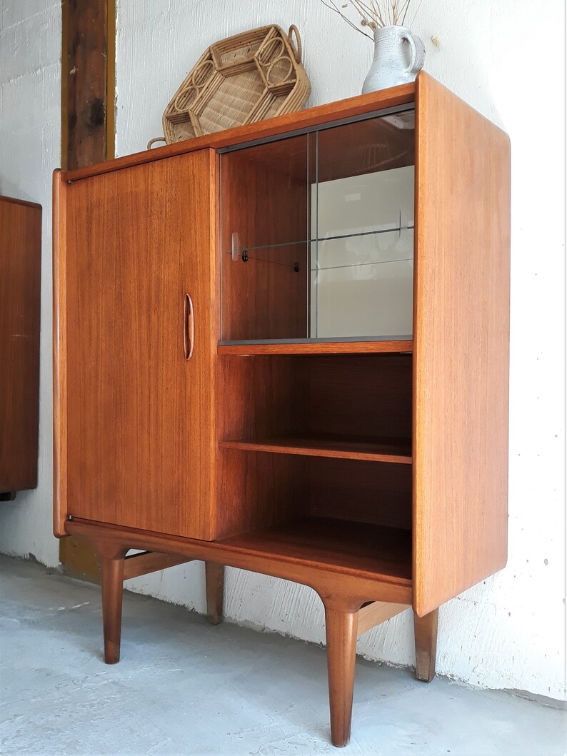 Meuble Bar Teck Vintage Vitrine Biblioth que scandinave Meuble Bar Teck Vintage Vitrine Biblioth que scandinave