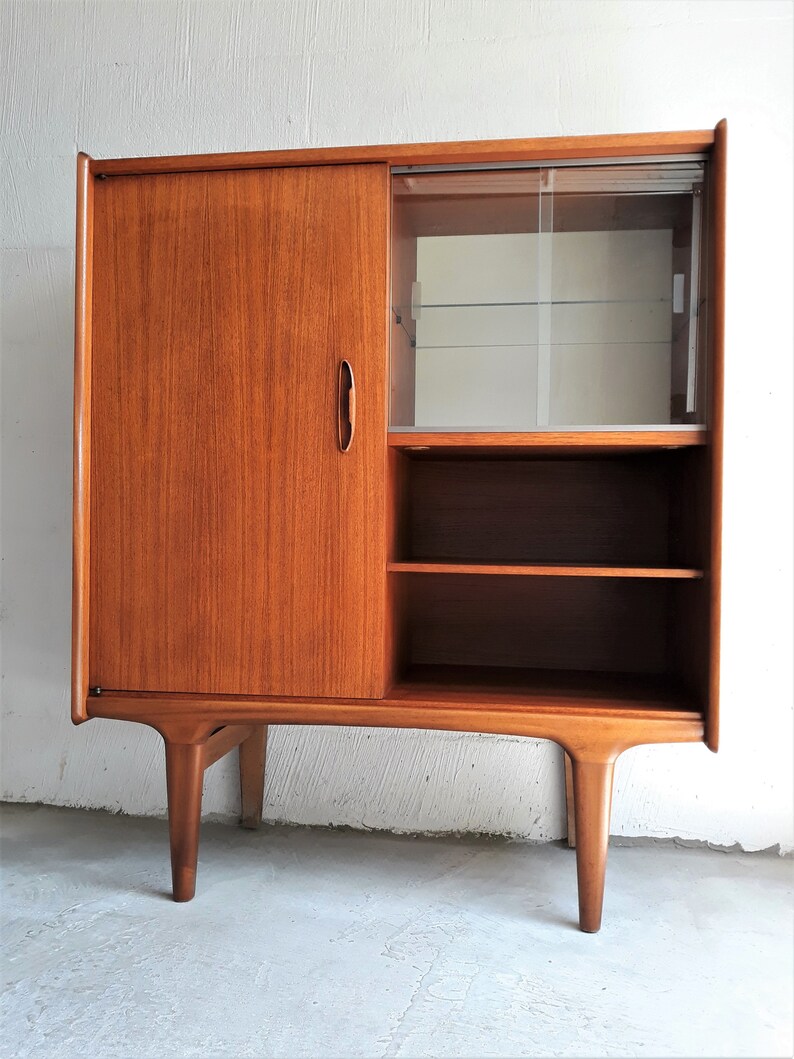 Meuble Bar Teck Vintage Vitrine Biblioth que scandinave Meuble Bar Teck Vintage Vitrine Biblioth que scandinave