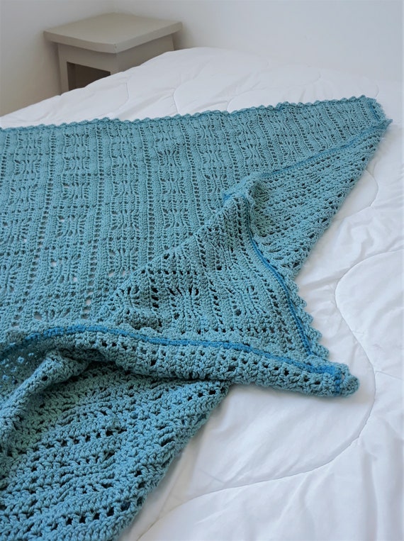 Couvertures Vetements Et Accessoires Handmade Crochet Bebe Lapin Bleu Et Blanc Couvre Lit Couverture 28 Cm X 28 Cm Linge De Lit Pour Bebes