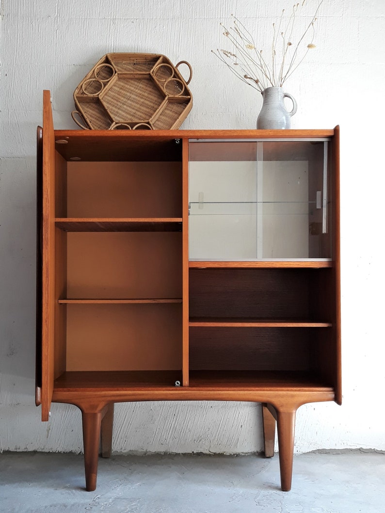 Meuble Bar Teck Vintage Vitrine Biblioth que scandinave Meuble Bar Teck Vintage Vitrine Biblioth que scandinave