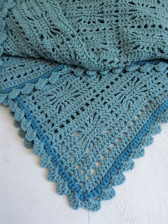 Couvertures Vetements Et Accessoires Handmade Crochet Bebe Lapin Bleu Et Blanc Couvre Lit Couverture 28 Cm X 28 Cm Linge De Lit Pour Bebes