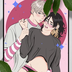 Pink Heart Jam Haiga Kanae Yaoi chicos aman el manga manhwa Arte