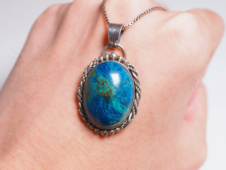 Shattuckite Azurite Pendant