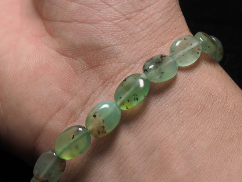 Australian Chrysoprase Bracelet Genuine pave diamond flexible B0067