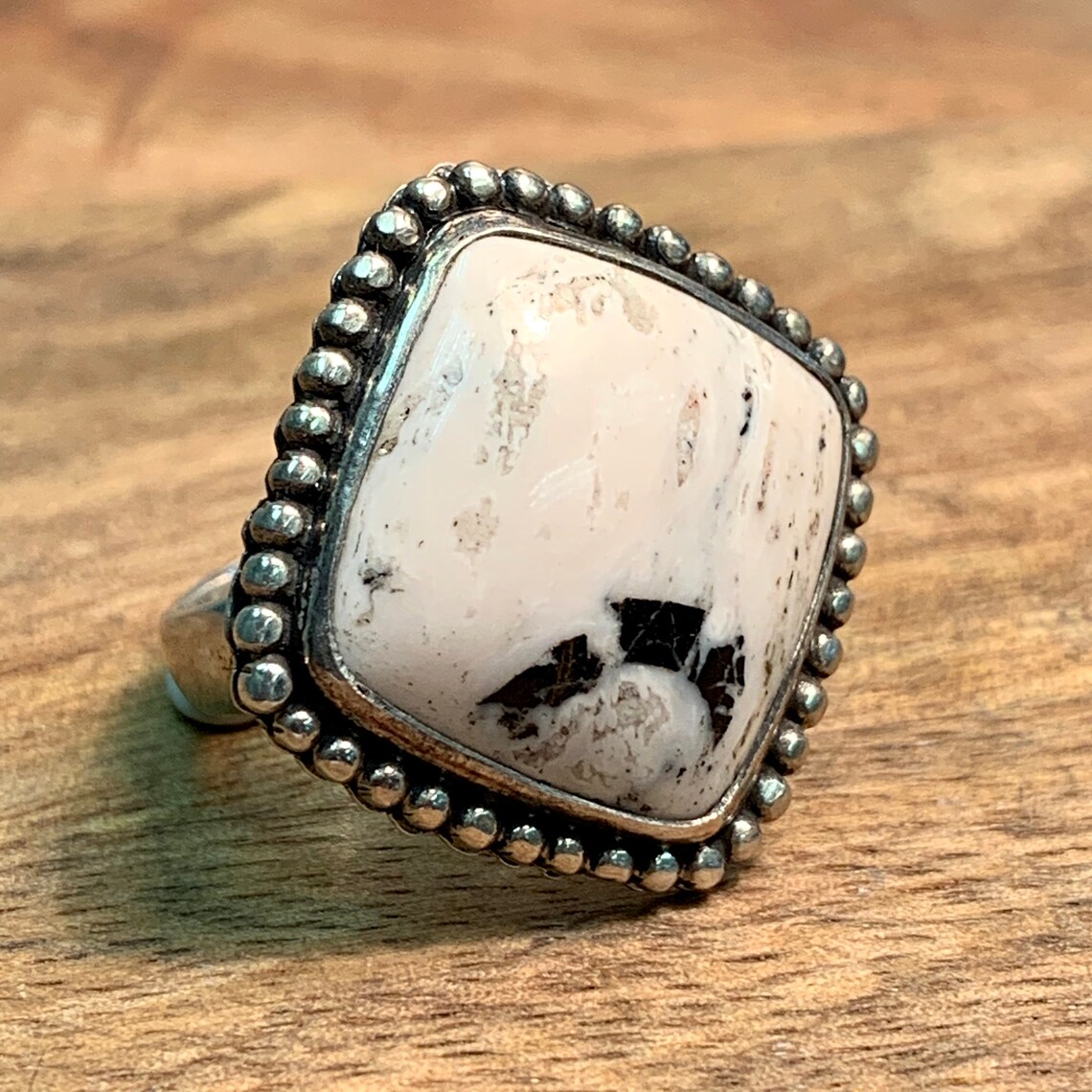 White Buffalo Turquoise Ring Etsy
