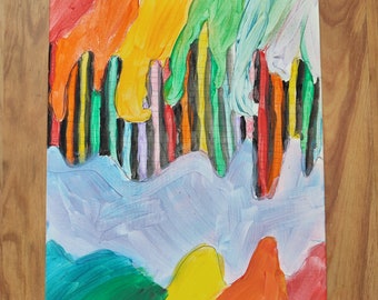 Abstract canvas painting
