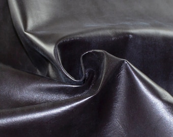 Black Nappa Lambskin Leather Hide: Italian Leather for Crafts (25x23 in)